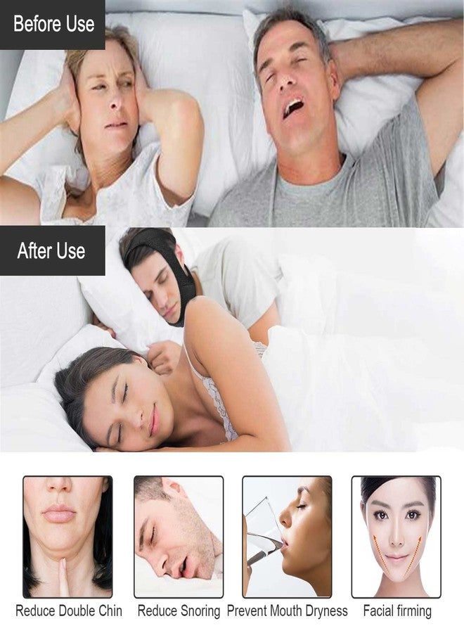 Gihunk Chin Strap - Chin Strap for Cpap Users, Cpap Chin Strap, Anti Snoring Chin Strap, Chin Strap for Snoring, Breathable Comfortable Cpap Chin Straps for Men and Women, Extension Strap (Black) - Image 5